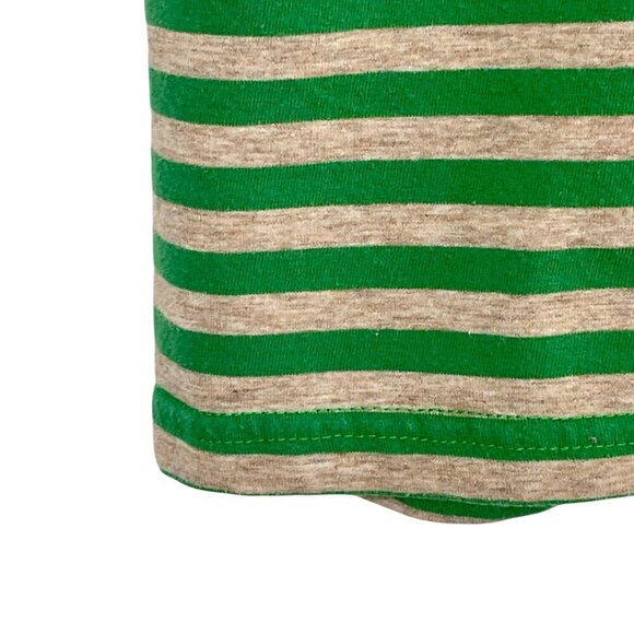 yifuqin Green & Tan Striped Boxy Short Sleeve Tee Preppy European Coastal XXL - Picture 11 of 16